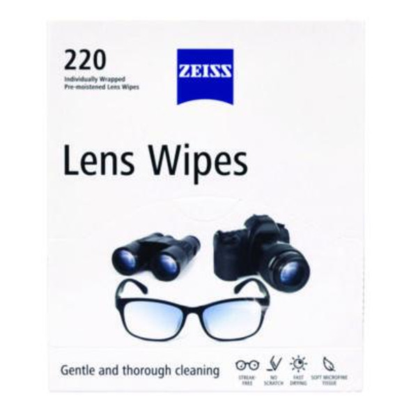 ZEISS Lens Wipes, 6 x 5, 220/Carton 662834503500