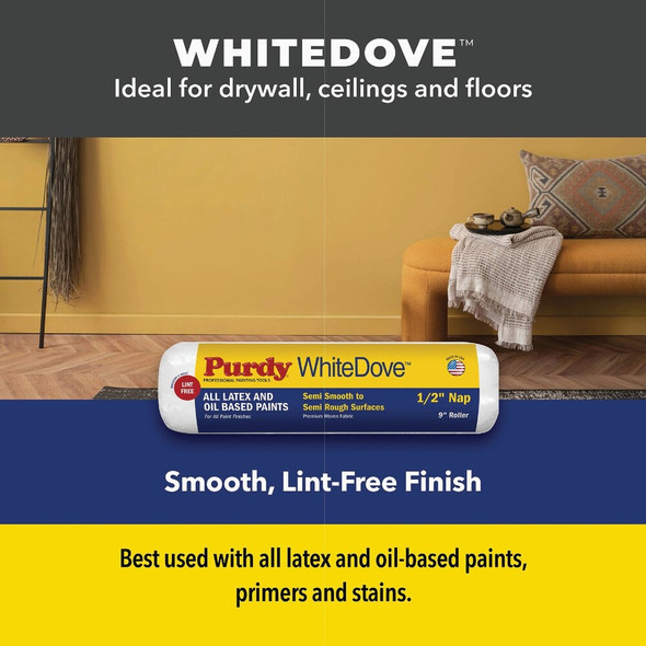 Purdy White Dove 9 In. x 3-8 In. Woven Fabric Roller Cover (4-Pack) 14B863400 773196