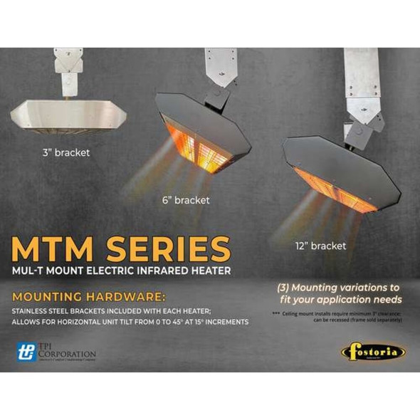 Infrared Quartz Electric Heater, 1, 3 Phase, Stainless Steel, 480V AC  P-60-463-THSS