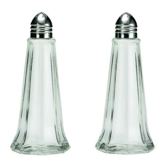 Tablecraft Salt/Pepper Shaker,4.375" H,Glass,PK24 83S&P