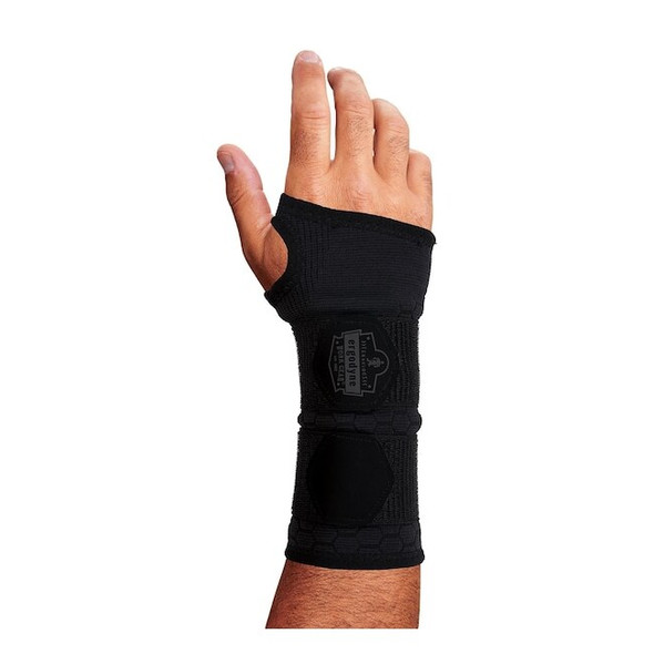 Wrist Sleeve Wrap, Nylon, Spandex, Elastane, Double Strap, Black, Size M
