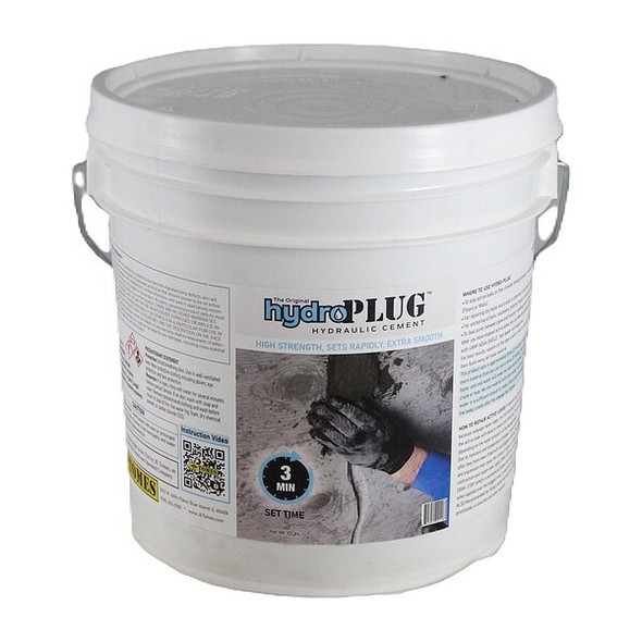 Je Tomes Hydraulic Cement, Pail, Gray, Hydroplug C120