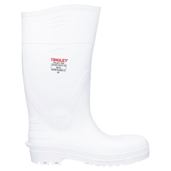 Tingley Men's Pilot G2 Tall Rubber Boots, Composite Toe, White, M8/W10 31268