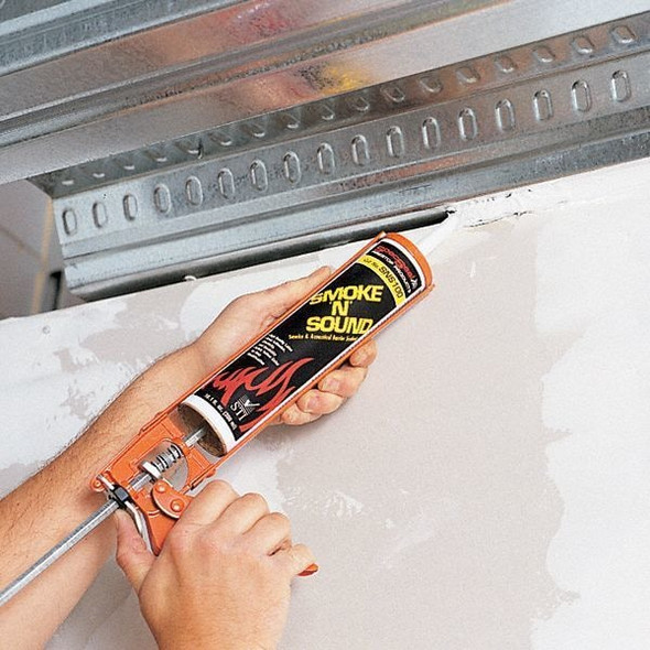 Sti Smoke and Acoustical Caulk,5 gal.,White SNS105W