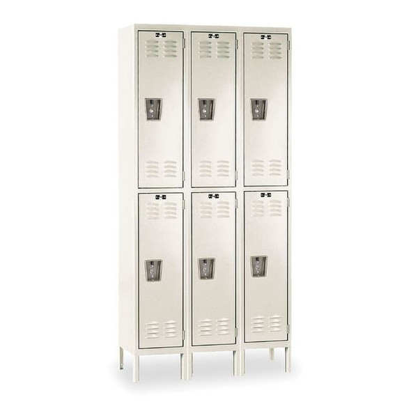 Wardrobe Locker, 36 in W, 12 in D, 78 in H, (2) Tier, (3) Wide, Tan