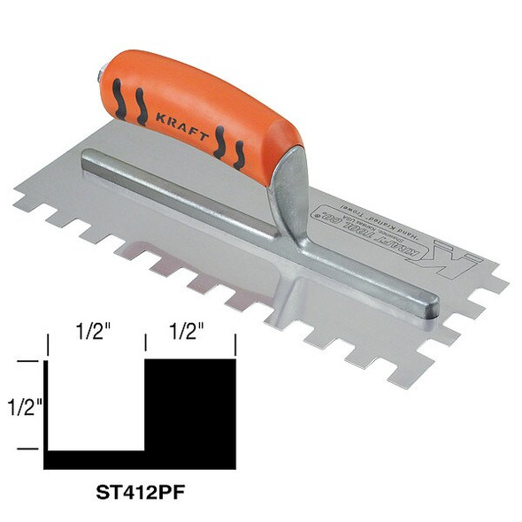 Superior Tile Cutter and Tools Trowel,11inL,4 1/2inW,Carbon Steel ST412PF