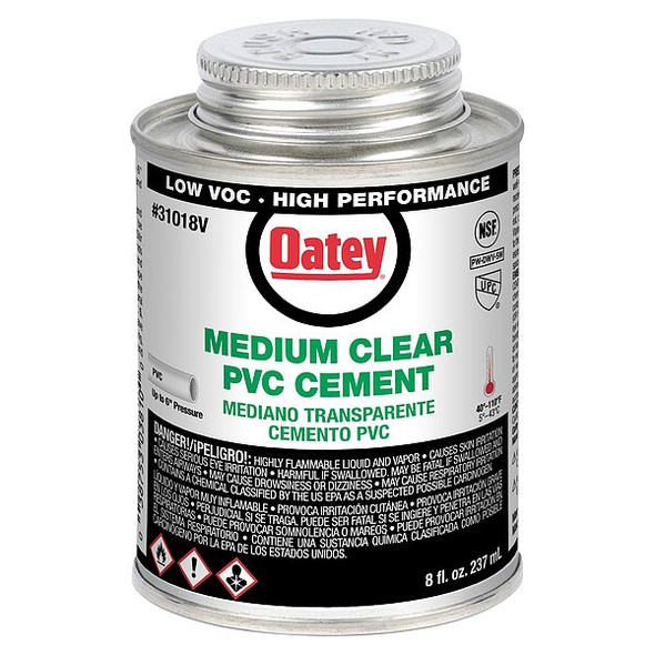 Oatey Cement,Brush-Top Can,8 fl oz,Clear 31018V