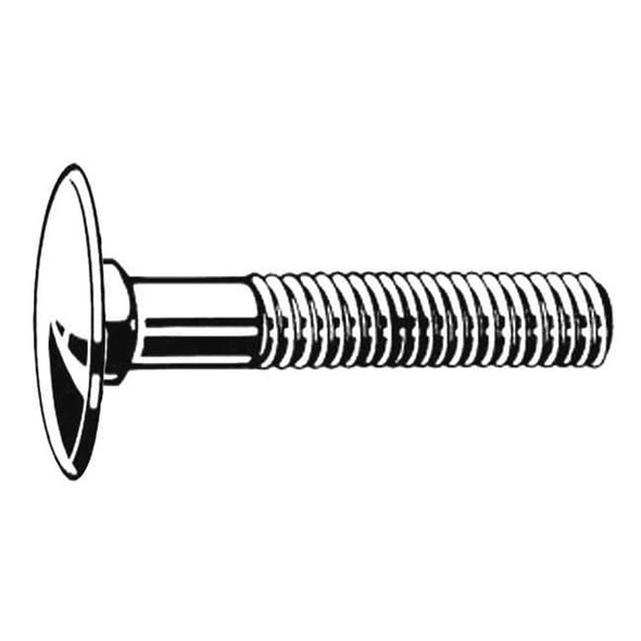 Step Bolt, 1/4"-20, 2 in L, Steel, A307B, Plain, 50 PK