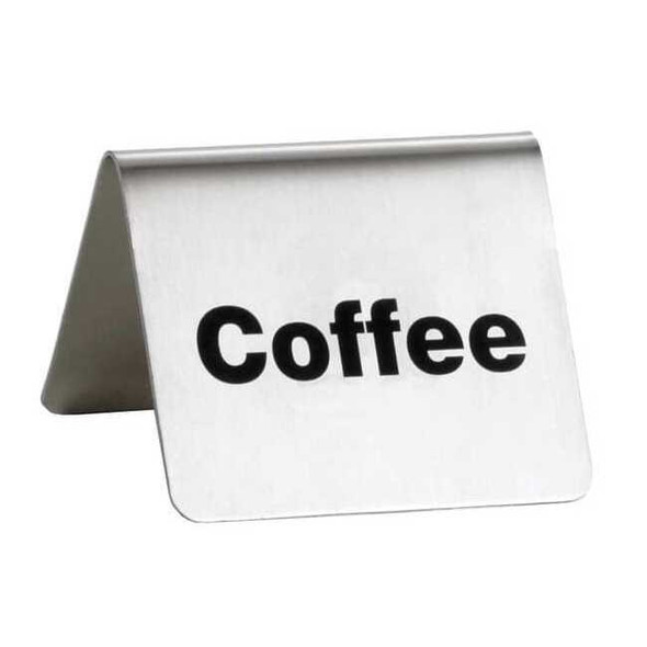 Tablecraft Coffee Buffet Sign,SS,Silver B1