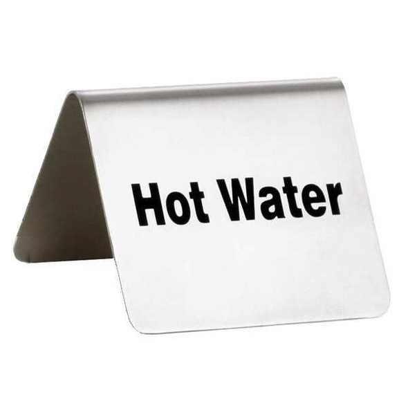 Tablecraft Hot Water Sign,2 in H,Silver B7 Tablecraft Hot Water Sign,2 in H,Silver B7