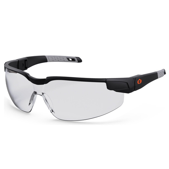 DELLENGER, Safety Glasses, Anti-Fog, Matte Black Frame, Half-Frame