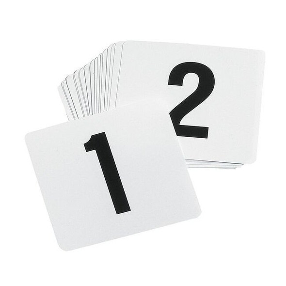 Tablecraft Number CardSet, 1-100, Plastic, White, PK100 TN100