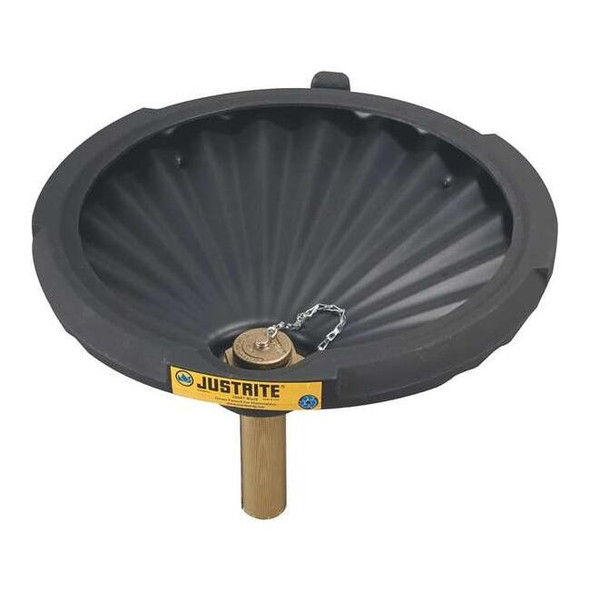 Justrite DrumFunnel,3.25inH,Black,Polyethylene 28681