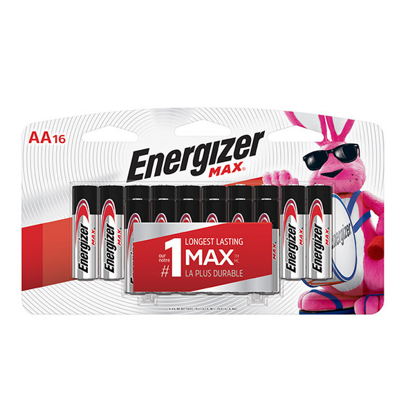 Energizer® Max® Alkaline AA Batteries, 16/Pkg