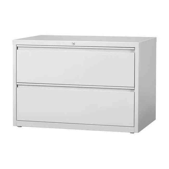 Hirsh 42 in W 2 Drawer Lateral File Cabinet, Light Gray,  A4/Legal/Letter 17458