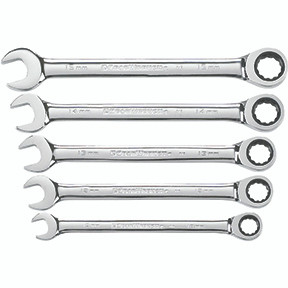 5 Piece 72-Tooth 12 Point Ratcheting Combination Metric Wrench Set 93004D