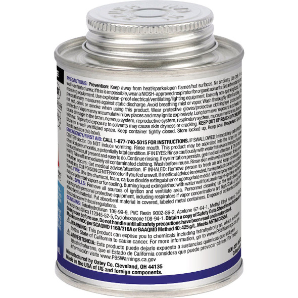 Oatey 8 Oz. Low Voc Medium Bodied Blue Lava PVC Cement 32161V 491265