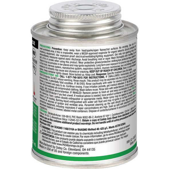 Oatey 8 Oz. Low Voc Heavy Bodied Heavy-Duty Clear PVC Cement 30863V 411891