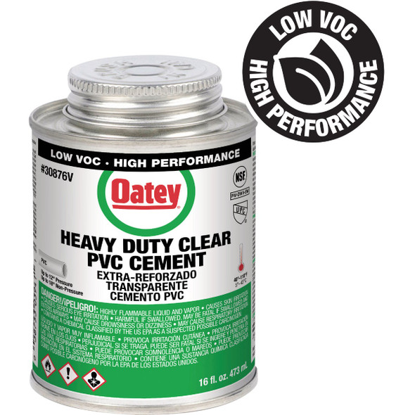 Oatey 16 Oz. Low Voc Heavy Bodied Heavy-Duty Clear PVC Cement 30876V