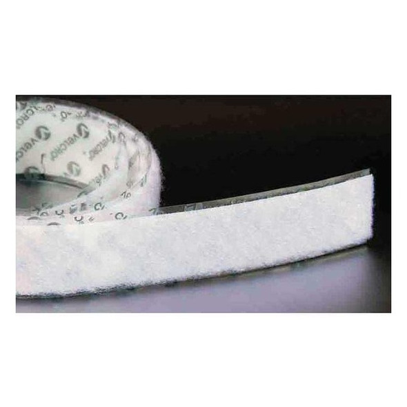 Reclosable Fastener, Rubber Adhesive, 75 ft, 1-1/2 in W, White