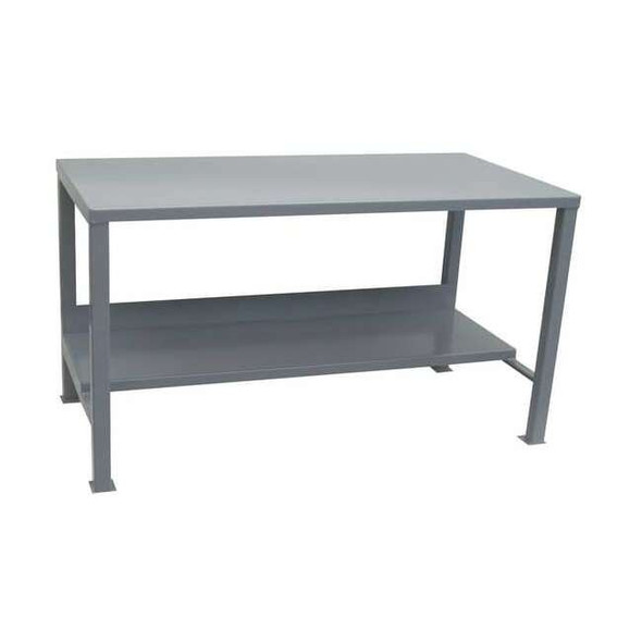 Heavy Duty Fixed Work Bench, Steel, 72" W, 34" Height, 3000 lb., Straight