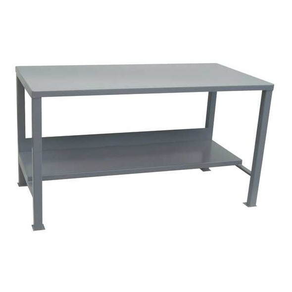 Heavy Duty Fixed Work Bench, Steel, 72" W, 34" Height, 3000 lb., Straight
