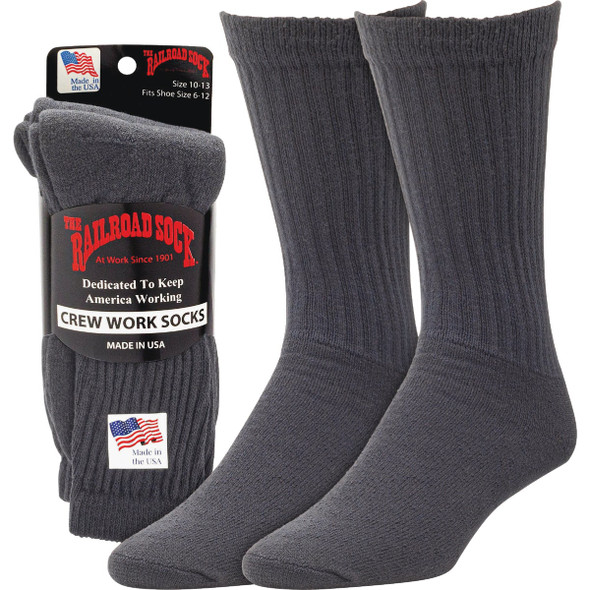 Railroad Sock Black Welt Top Crew Premium Sock (3-Pack) 6031 BK 722512