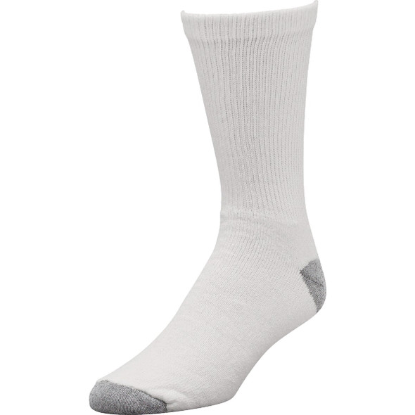 Railroad Sock White Crew Sock (6-Pack) 6090