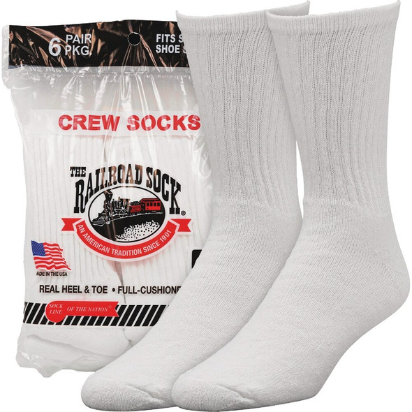 Railroad Sock White  Crew Sock (6-Pack) 6070 741278