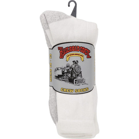 Railroad Sock Men's White Crew Sock (4-Pack) RW50 750804