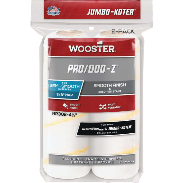 Wooster Jumbo-Koter Pro/Doo-Z 4-1/2 x 3/8 In. Woven Paint Roller Cover (2-Pack)