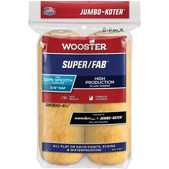 Wooster 2pk S/F 3/8 Mini Roller RR300-4 1/2