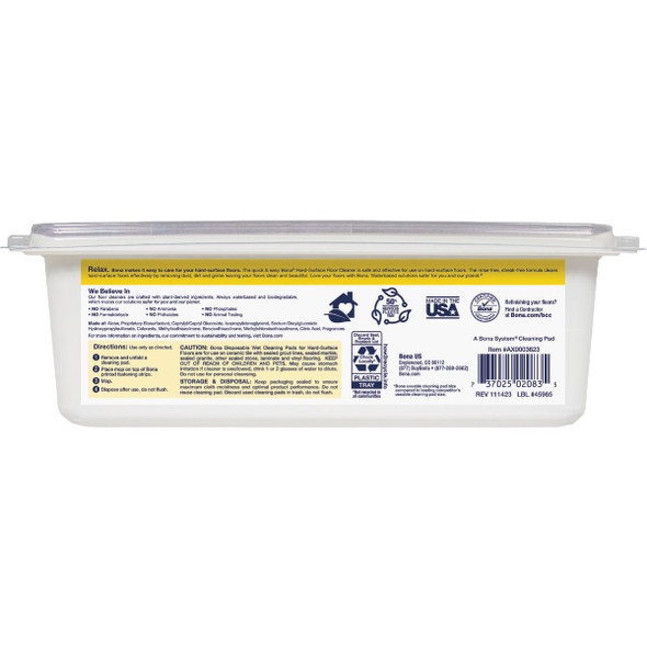 Bona Lemon Mint Disposable Wet Cleaning Pads for Hard-Surface Floors (12-Count) AX0003623 614265
