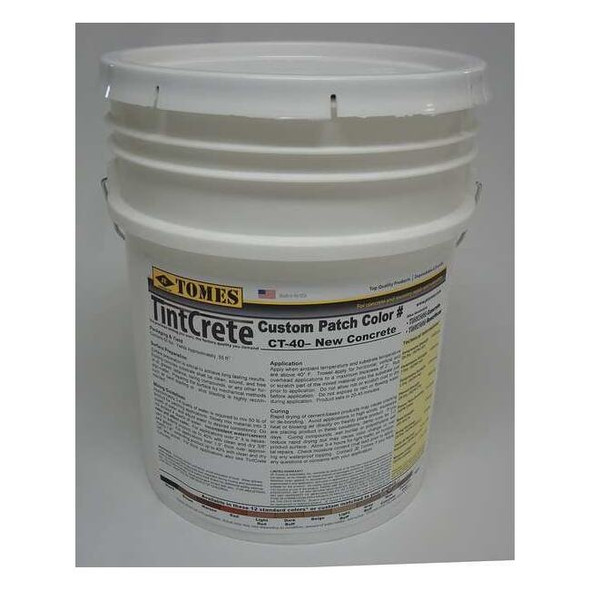 Je Tomes Concrete Patch and Repair, Pail, Gray, TintCrete GRA-CT40-160