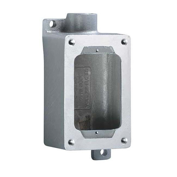 Electrical Box, 22 cu in, Device Box Type, 1 Gang, Aluminum, Rectangular Shape