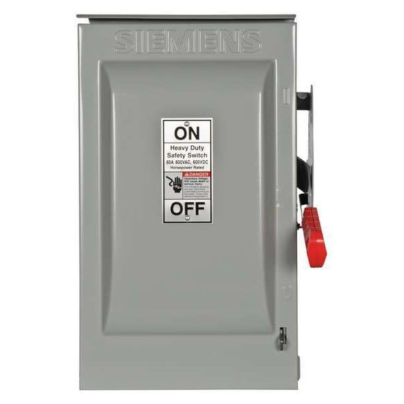 Siemens Safety Switch, Fusible, 60 A, Steel HF262R