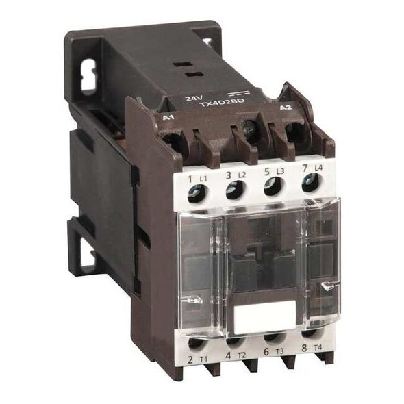 IEC Magnetic Contactor, No Auxiliary Contacts, 24V DC, 4 P, Non-Reversing