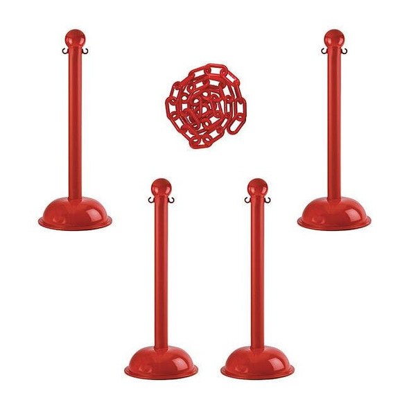 Manufacturer Varies Barrier Post Kit, Red, 41 in Post Height, Gloss 71305-4