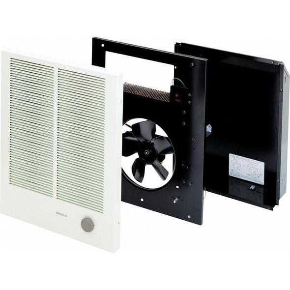 Recessed Electric Wall-Mount Heater, Recessed or Surface, 750/1500, 1000/2000 W, 208/240V AC, White