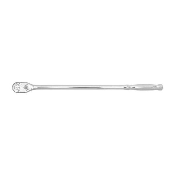 3/8" Drive 90 Geared Teeth Pear Head Style Hand Ratchet, 15" L, Chrome Finish