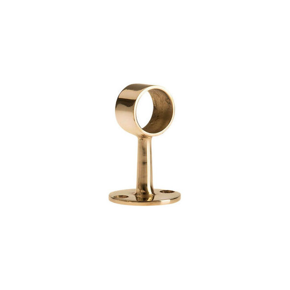 Lavi Industries Flush Center Post for 1"" Tubing Polished Brass