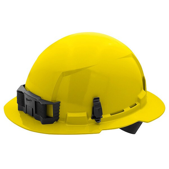 BOLT Yellow Full Brim Hard Hat w/4pt Ratcheting Suspension - Type 1, Class E