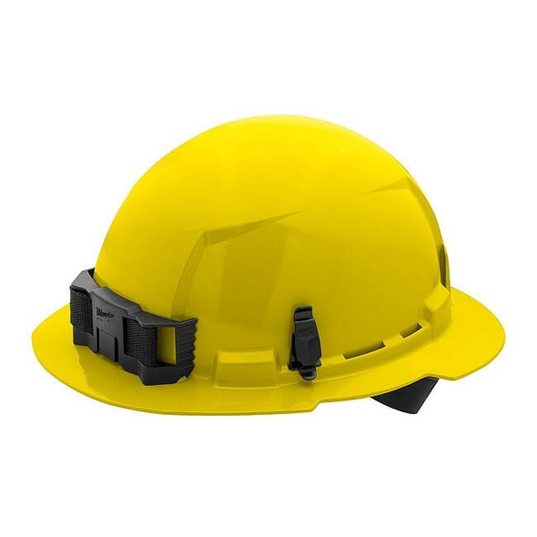 BOLT Yellow Full Brim Hard Hat w/4pt Ratcheting Suspension - Type 1, Class E