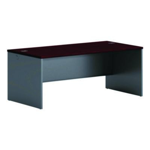 HON® 38000 Series Desk Shell, 72" X 36" X 29.5", Mahogany/charcoal H38934.N.S