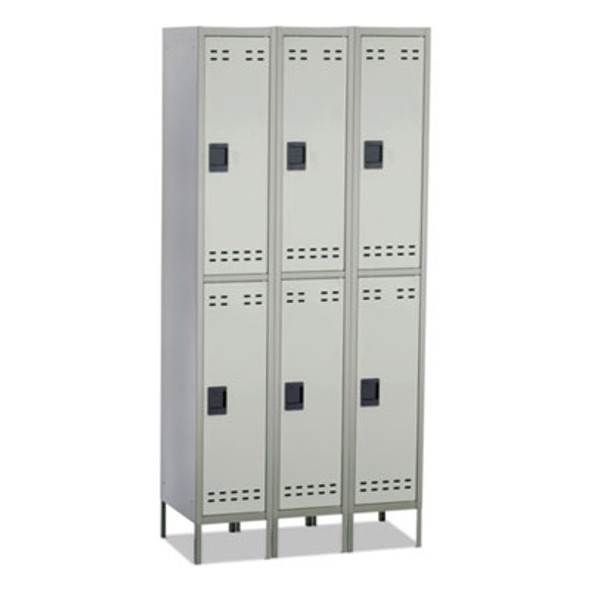 Safco® Double-Tier, Three-Column Locker, 36w X 18d X 78h, Two-Tone Gray 5526GR