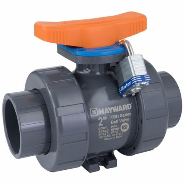 Hayward Flow Control Manual 2-Way Ball Valve,True-Union,PVC TBH1037A0SE0000