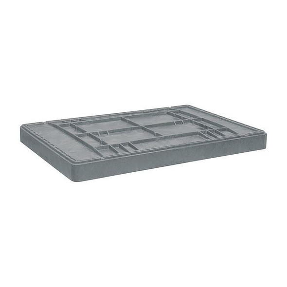 Bulk Container Lid 42 1/2 in L, 29 3/4 in W, 29 45/64 in H, Plastic, Gray