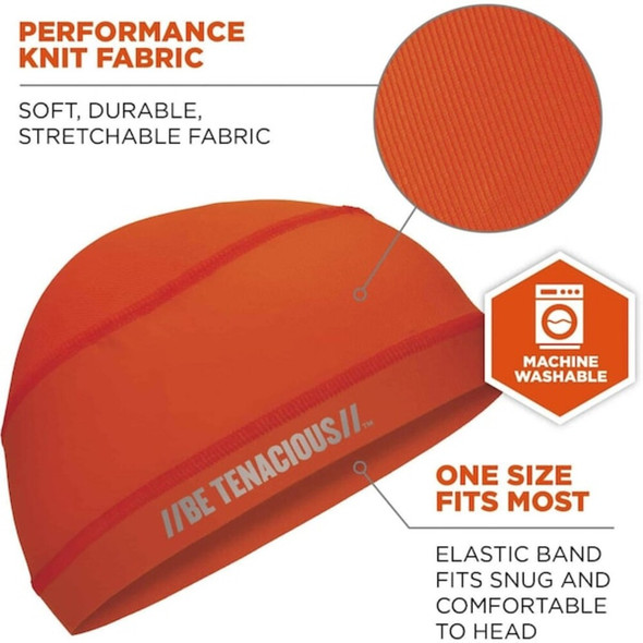 Ergodyne High Performance Cap,Orange,Universal Sz 6632