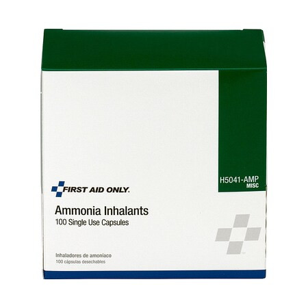 First Aid Only Ammonia Inhalants Ampoules,0.3mL,100/Box H5041-AMPGR