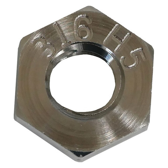Hex Nut, #8-32, 316 Stainless Steel, Not Graded, Plain, 1-8 in Ht  NUT93008C